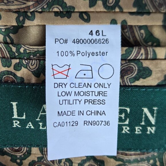 Lauren Ralph Lauren Size 46L Tan Faux Suede Sport Jacket Blazer 2 Button Closure - Picture 12 of 15